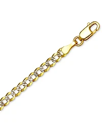 18" Two-Tone Open Curb Link Chain Necklace (3-1/6mm) in Solid 14k Gold & White Gold