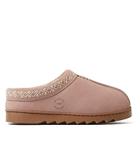 Dearfoams Doreen Genuine Suede Clog with Prayer Seam Slipper