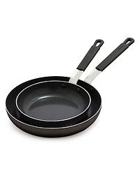 GreenPan X Bobby Flay Nonstick Stainless Steel 8" and 10" Frypan Set