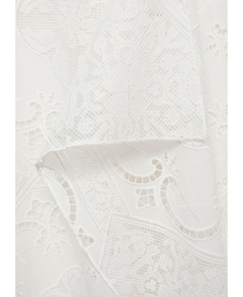 Mango Women's Asymmetrical Embroidered Dress