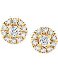 Diamond Round Halo Stud Earrings (1/2 ct. t.w.) 14k White Gold or