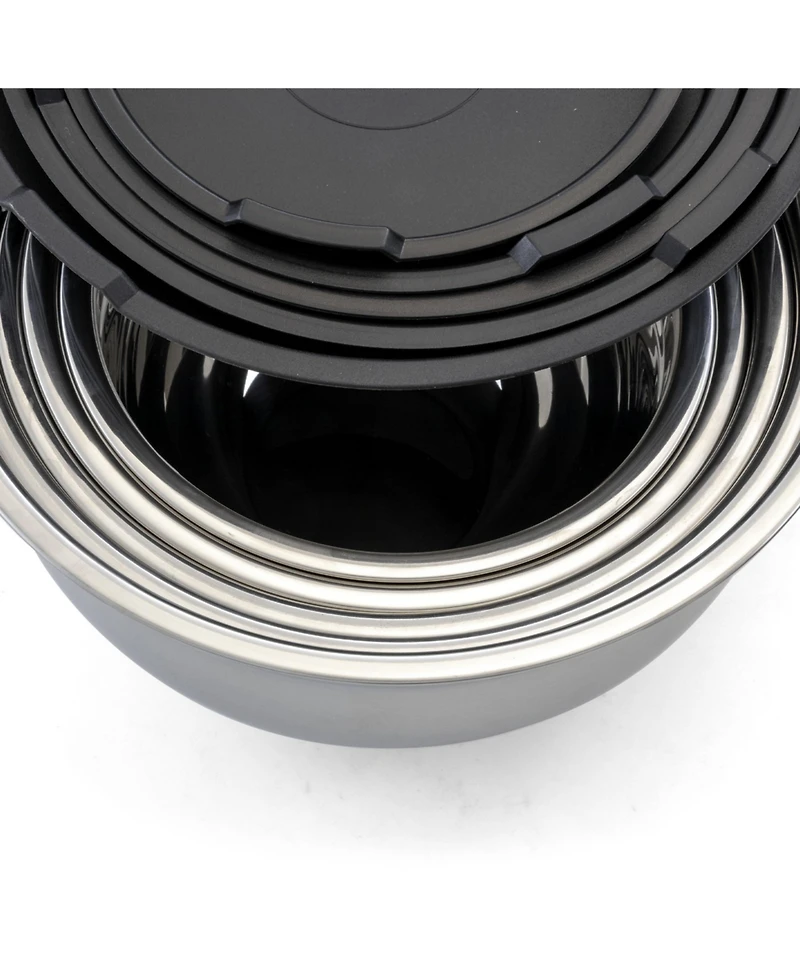 MegaChef 5 Piece Multipurpose Stackable Mixing Bowl Set with Lids