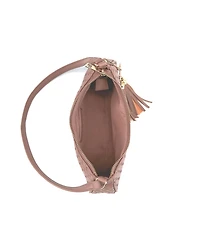 Like Dreams Ash Heart Tassel Woven Shoulder Bag