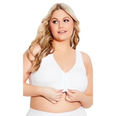 Avenue Women's Comfort Cotton Wire Free Front Close Bra