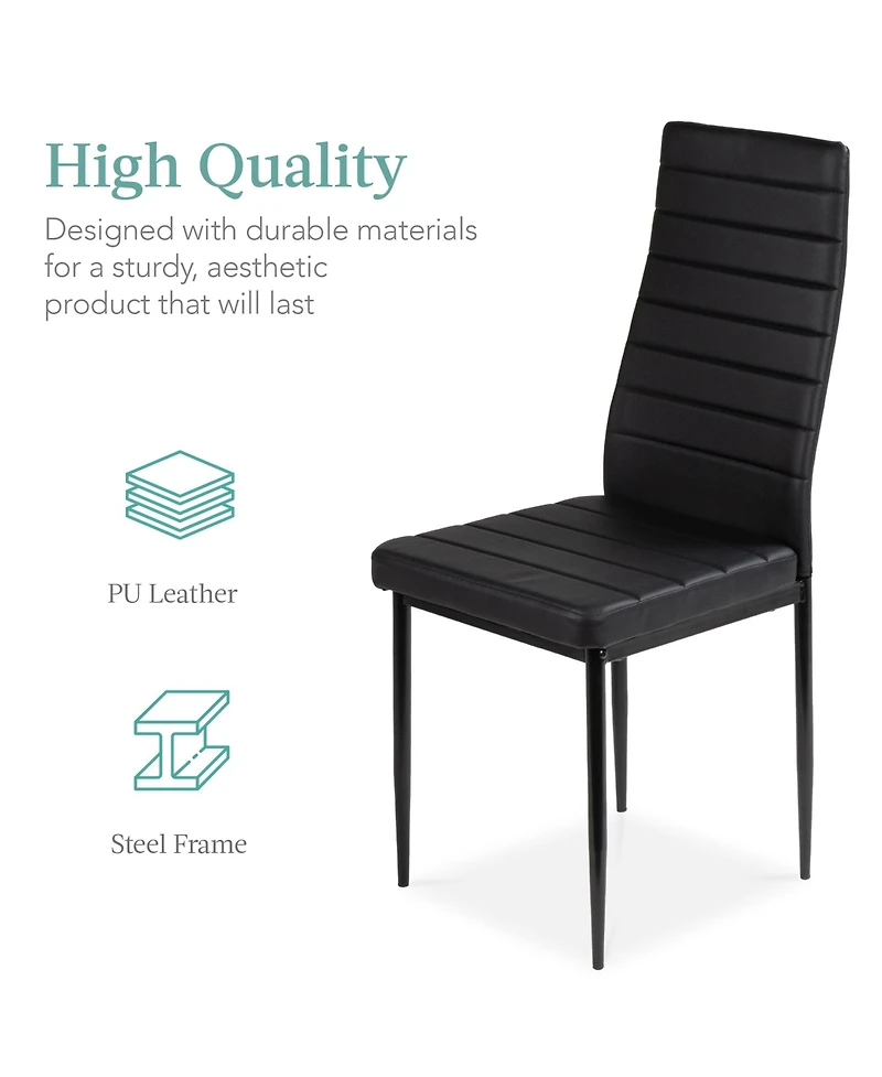 Best Choice Products 5-Piece Kitchen Dining Table Set w/ Glass Tabletop, 4 Faux Leather Chairs