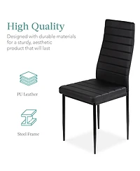 Best Choice Products 5-Piece Kitchen Dining Table Set w/ Glass Tabletop, 4 Faux Leather Chairs