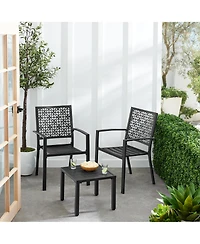 Best Choice Products 3-Piece Stackable Patio Bistro Set, Outdoor Chat Furniture w/ 2 Chairs, Table