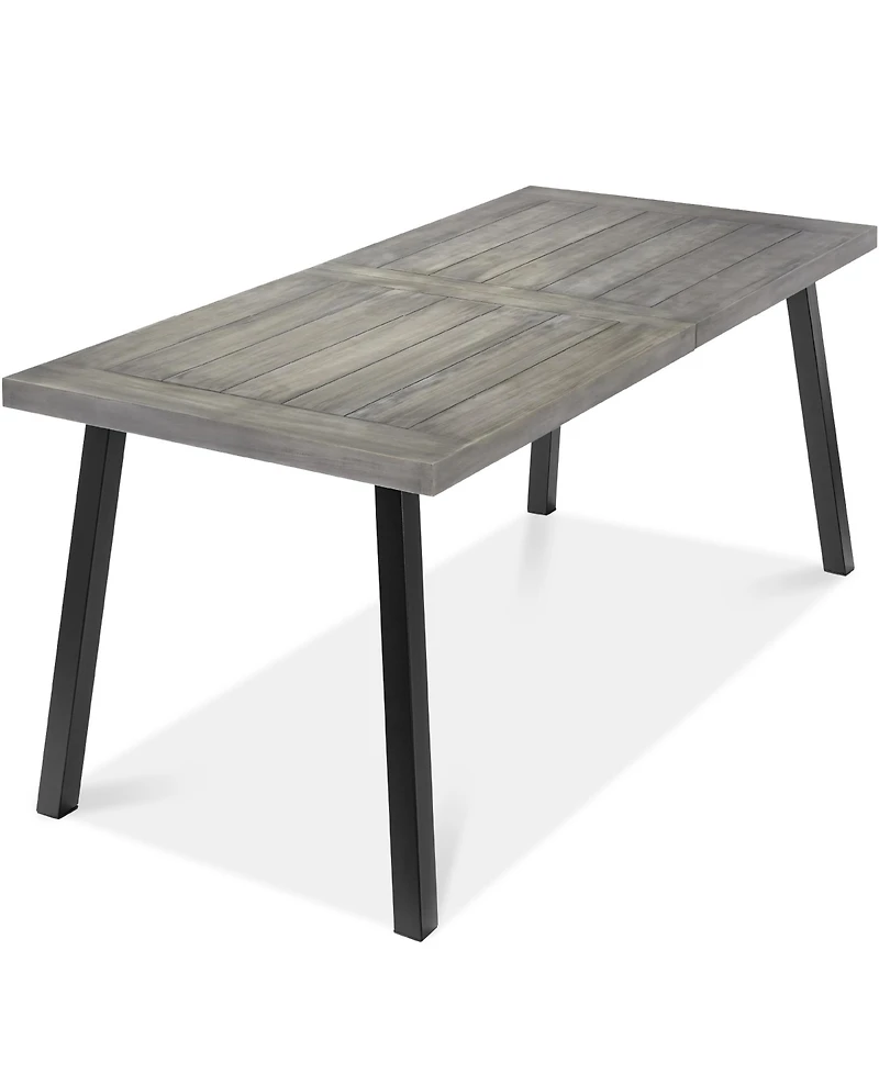 Best Choice Products 6-Person Indoor Outdoor Patio Rustic Acacia Wood Picnic Dining Table w/ Metal Legs