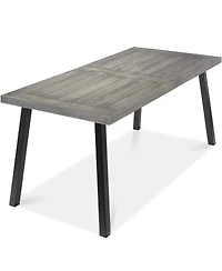Best Choice Products 6-Person Indoor Outdoor Patio Rustic Acacia Wood Picnic Dining Table w/ Metal Legs