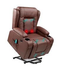 Best Choice Products Electric Power Lift Recliner Massage Chair Furniture w/ Usb Port, Heat, Cupholders