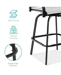 Best Choice Products Set of 2 Outdoor Swivel Bar Stools, Patio Barstool Chairs w/ 360 Rotation, All-Weather Mesh