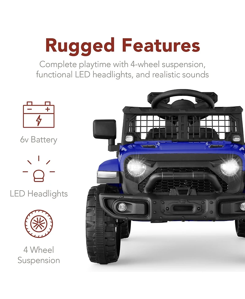 Best Choice Products 6V Kids Ride-On Truck Car w/ Parent Remote Control, 4-Wheel Suspension, Led Lights