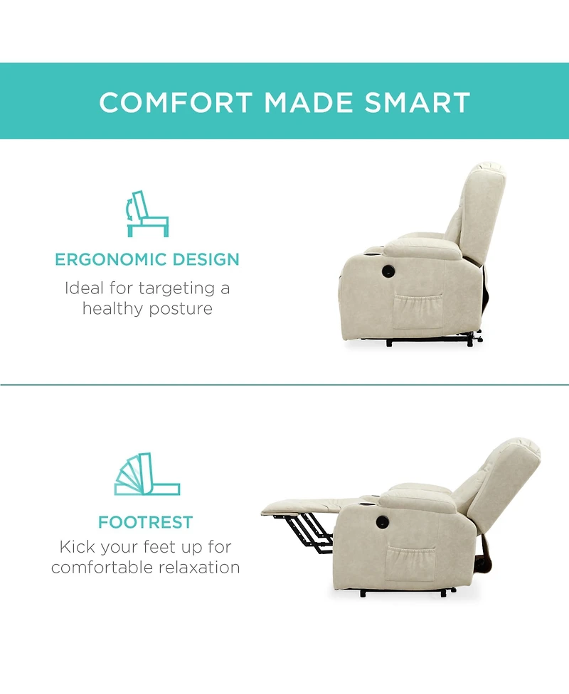 Best Choice Products Electric Power Lift Recliner Massage Chair Furniture w/ Usb Port, Heat, Cupholders