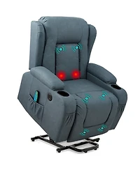 Best Choice Products Electric Power Lift Recliner Massage Chair Furniture w/ Usb Port, Heat, Cupholders