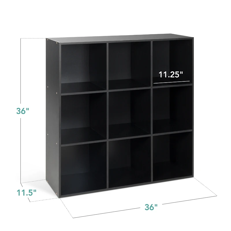 Best Choice Products 9-Cube Bookshelf, 11in Display Storage Compartment Organizer w/ 3 Removable Back Panels