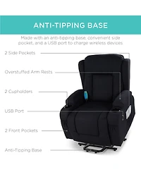 Best Choice Products Electric Power Lift Linen Recliner Massage Chair Furniture w/ Usb Port, Heat, Cupholders