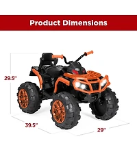 Best Choice Products 12V Kids Ride-On Atv Quad w/ Bluetooth, 3.7mph Max, Treaded Tires, Led Lights, Radio
