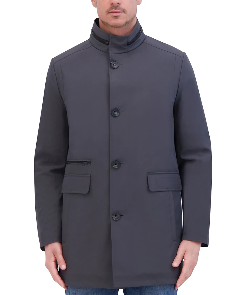 Kenneth Cole Men's Soft-Shell Stand-Collar Rain Jacket