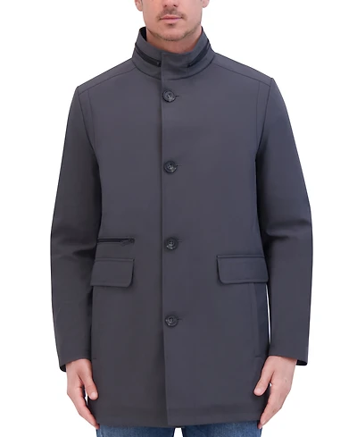 Kenneth Cole Men's Soft-Shell Stand-Collar Rain Jacket