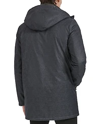 Kenneth Cole Men's Water-Resistant Hooded Stadium Coat with Removable Puffer Bib
