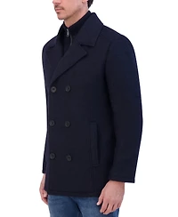 Kenneth Cole Men's Boucle Double Breasted Peacoat