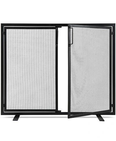 Best Choice Products 38.5x31in 2-Door Fireplace Screen, Handcrafted Wrought Iron Spark Guard w/ Magnetic Doors