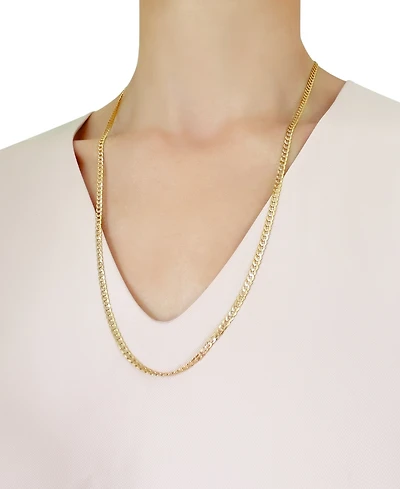 26" Two-Tone Open Curb Link Chain Necklace (3-5/8mm) in Solid 14k Gold & White Gold