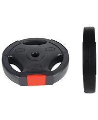 Signature Fitness Standard 10 Pound Coded Olympic Weight Plate, Black (Set of 2)