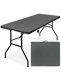 Best Choice Products 6ft Plastic Folding Table, Indoor Outdoor Heavy Duty Portable w/ Handle, Lock