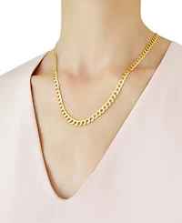 20" Two-Tone Open Curb Chain Necklace (5-3/4mm) in Solid 14k Gold & White Gold