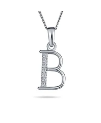 Bling Jewelry Delicate Abc Cubic Zirconia Pave Cz Capital Block Letter Alphabet Initial Pendant Necklace .925 Sterling Silver