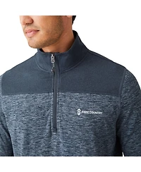 Free Country Men's Sueded Spacedye 1/2 Zip Colorblock Mock Neck T-Shirt