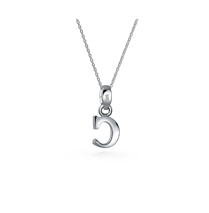 Bling Jewelry Abc Capital Block Letter Alphabet A-z Initial Pendant Necklace .925 Sterling Silver