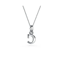 Bling Jewelry Abc Capital Block Letter Alphabet A-z Initial Pendant Necklace .925 Sterling Silver