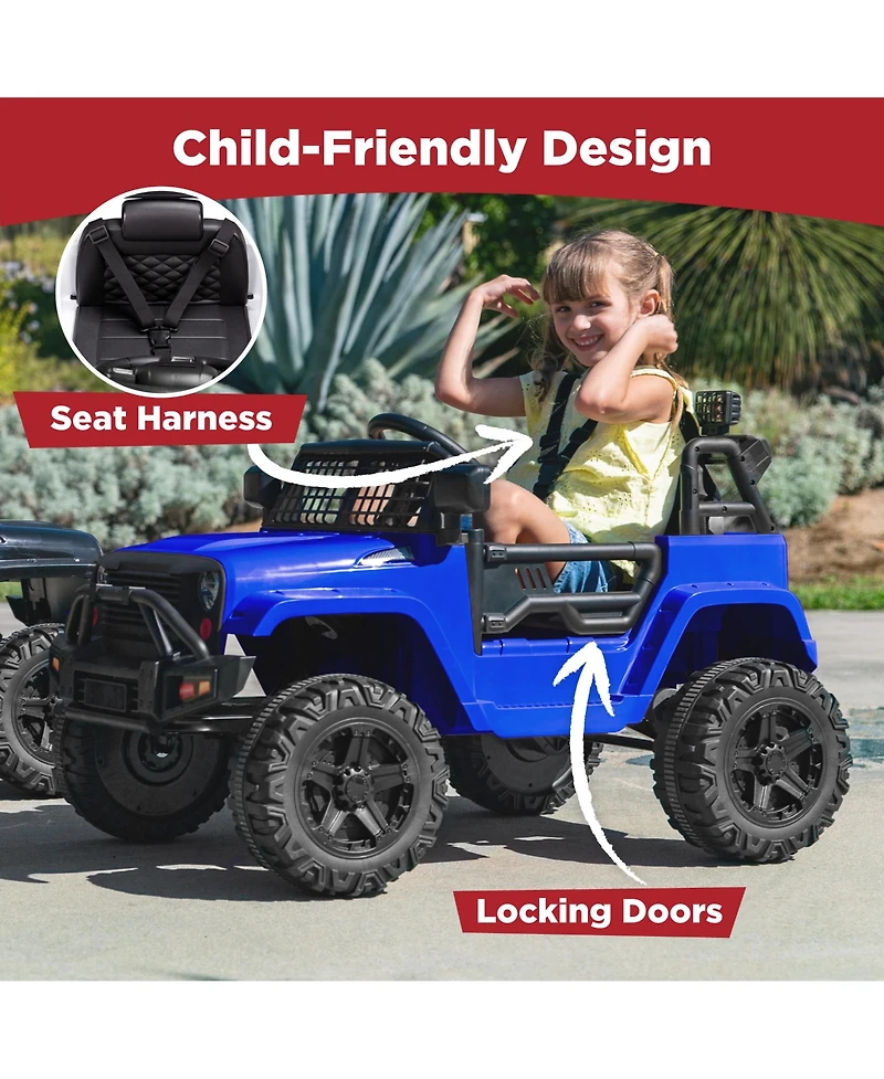 Best Choice Products 12V Kids Ride On Truck Car w/ Parent Remote Control, Spring Suspension, Led Lights