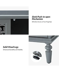 Hulala Home Ismenides Transitional 32" Tall 2-Door Accent Cabinet with Floral Design