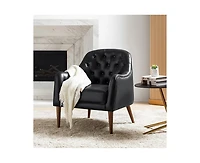 Casio 28.5" Wide Genuine Leather Barrel chair