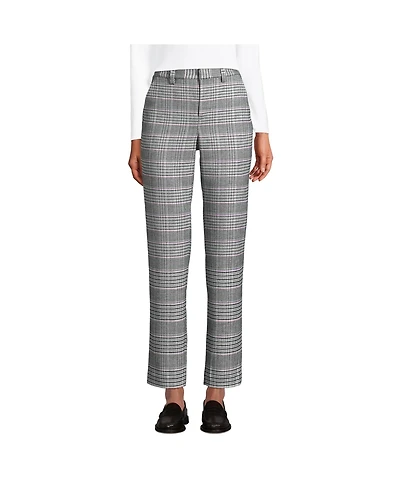 Lands' End Women's High Rise Brushed Flannel Tapered Ankle Pants