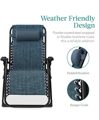 Best Choice Products Oversized Zero Gravity Chair, Folding Recliner w/ Removable Cushion