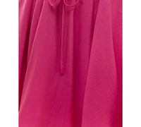 Crystal Doll Juniors' Scoop-Neck Puff-Sleeve Dress