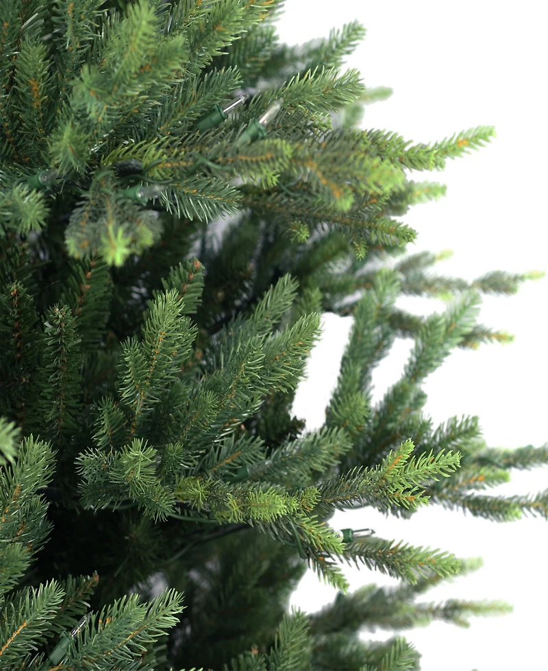 Puleo 7.5" Pre-Lit Slim Chatham Spruce Artificial Christmas Tree with Matching Skirt