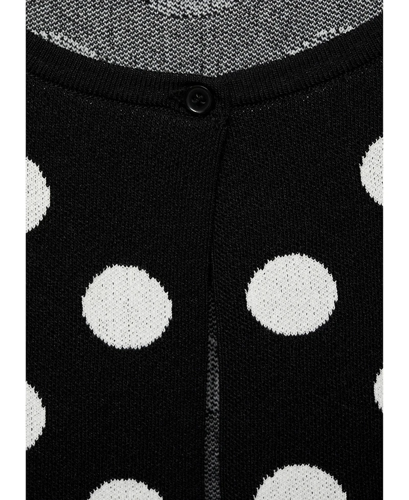 Mango Women's Polka-Dot Knitted Cardigan Sweater