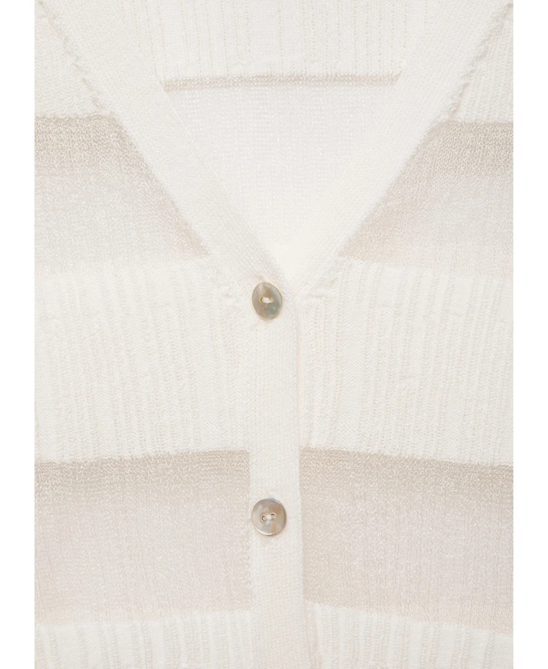 Mango Women's Sheer Textured Cardigan Sweater