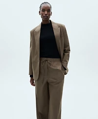 Mango Women's Elastic-Waist Straight Pants