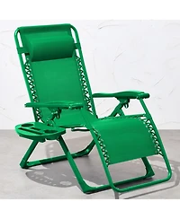 Best Choice Products Monochromatic Zero Gravity Chair, Folding Patio Recliner w/Side Tray, Headrest