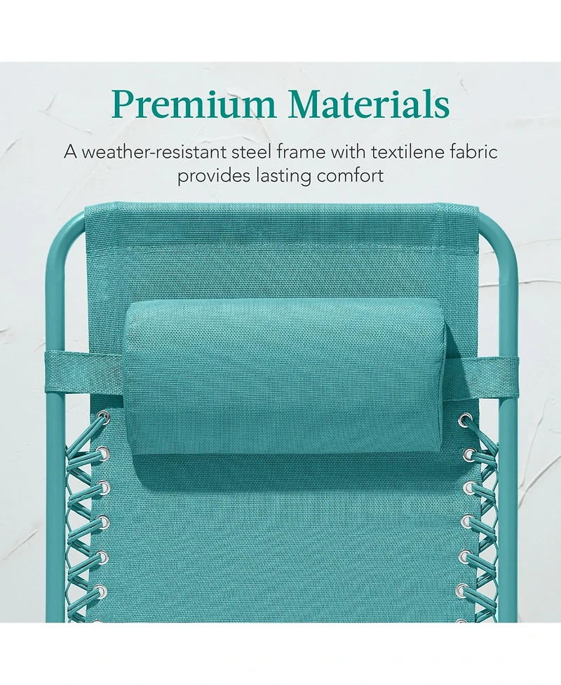 Best Choice Products Monochromatic Zero Gravity Chair, Folding Patio Recliner w/Side Tray, Headrest