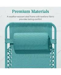 Best Choice Products Monochromatic Zero Gravity Chair, Folding Patio Recliner w/Side Tray, Headrest