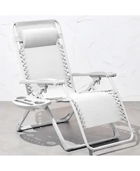 Best Choice Products Monochromatic Zero Gravity Chair, Folding Patio Recliner w/Side Tray, Headrest