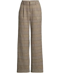 Lands' End Women's Brushed Flannel High Rise Pleated Wide Leg Pants