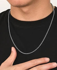 Rhona Sutton Silver Miami Cuban 3MM Stainless Steel Chain Necklace